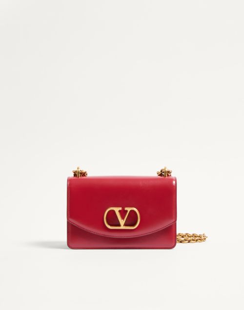 Valentino Garavani - Valentino Garavani Vain Small Shoulder Bag In Shiny Calfskin - Rosso Valentino - Woman - Shoulder Bags